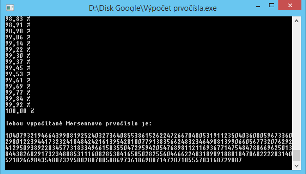 Druhá verze generátoru velkých Mersennových prvočísel